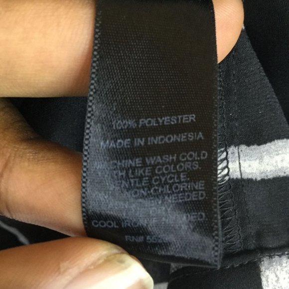 Express Blouse Women Size Small Black Grey White Striped Half Sleeve - Picture 11 of 11